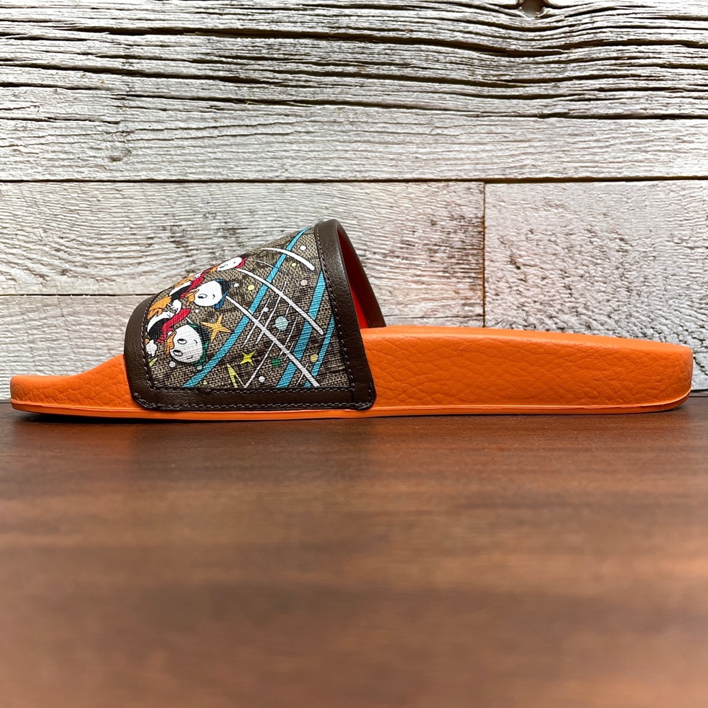 Gucci Donald Duck Beige Slide Disney GG Supreme Size 38 7.5 Sandal Orange 649655 - Picture 5 of 17